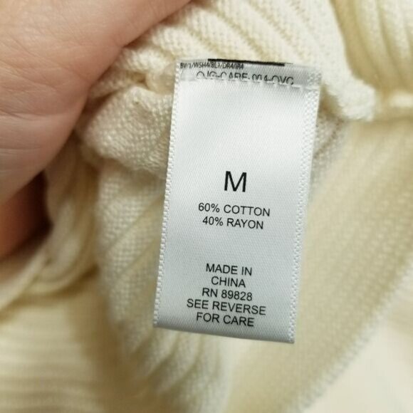 Lori Goldstein LOGO Cream Textured Knit Long Sleeve Sweater Top Womens Size M Co - Picture 6 of 9